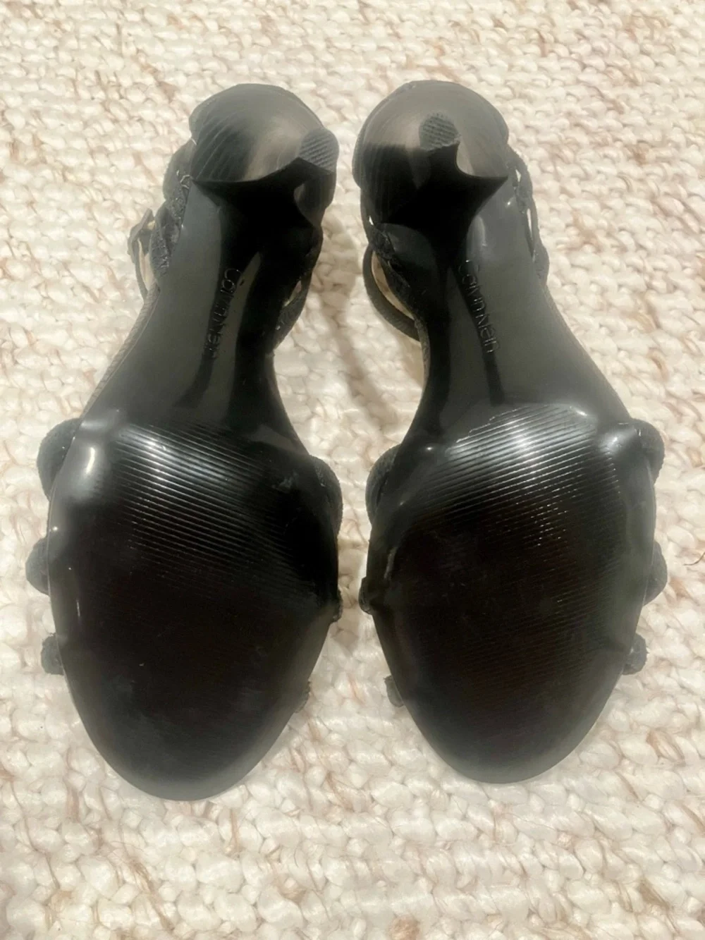 NWOT Calvin Klein Oliana Black Strappy Heeled Sandals (Sz 7.5M) - Picture 5 of 6